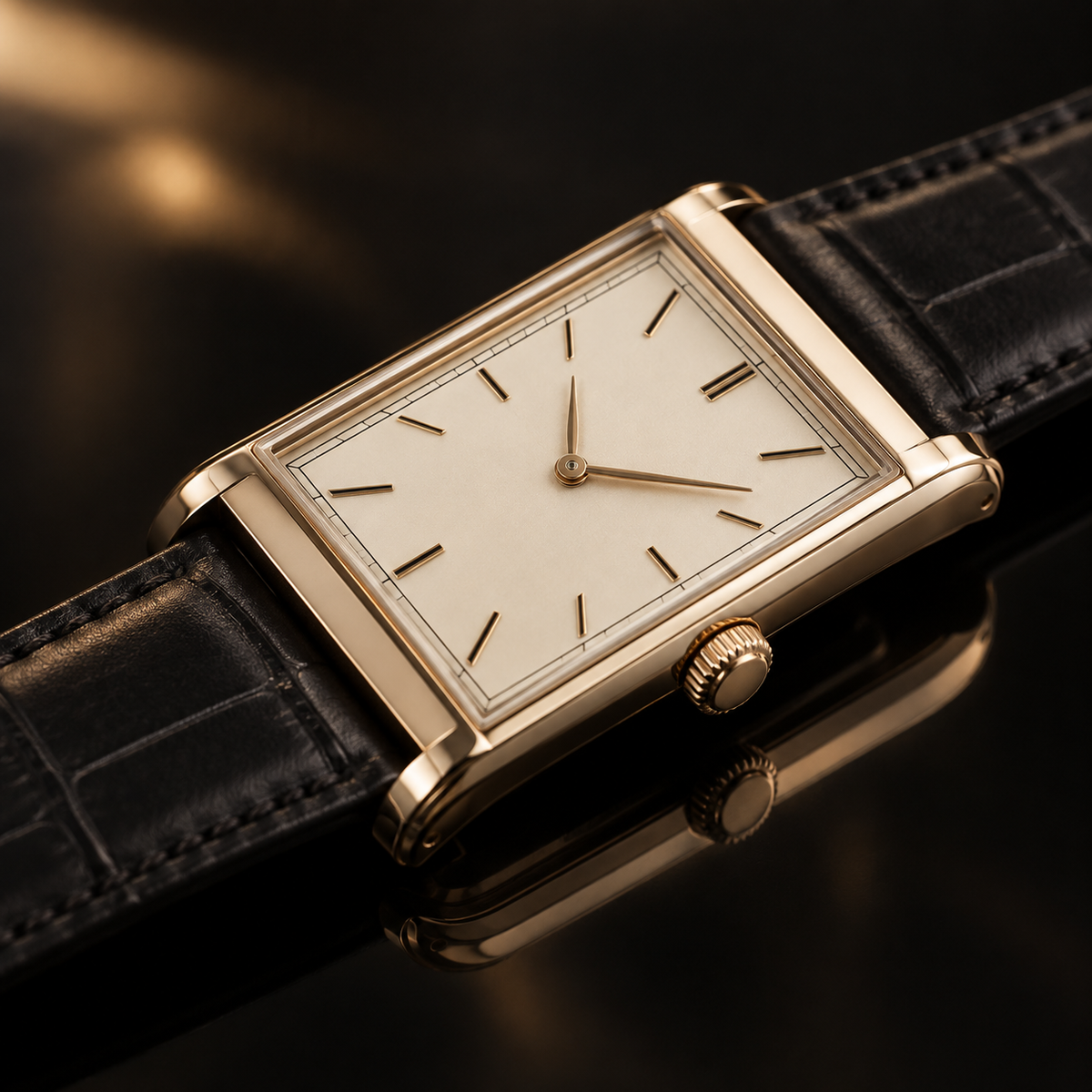 Meridian Rectangular Watch case detail