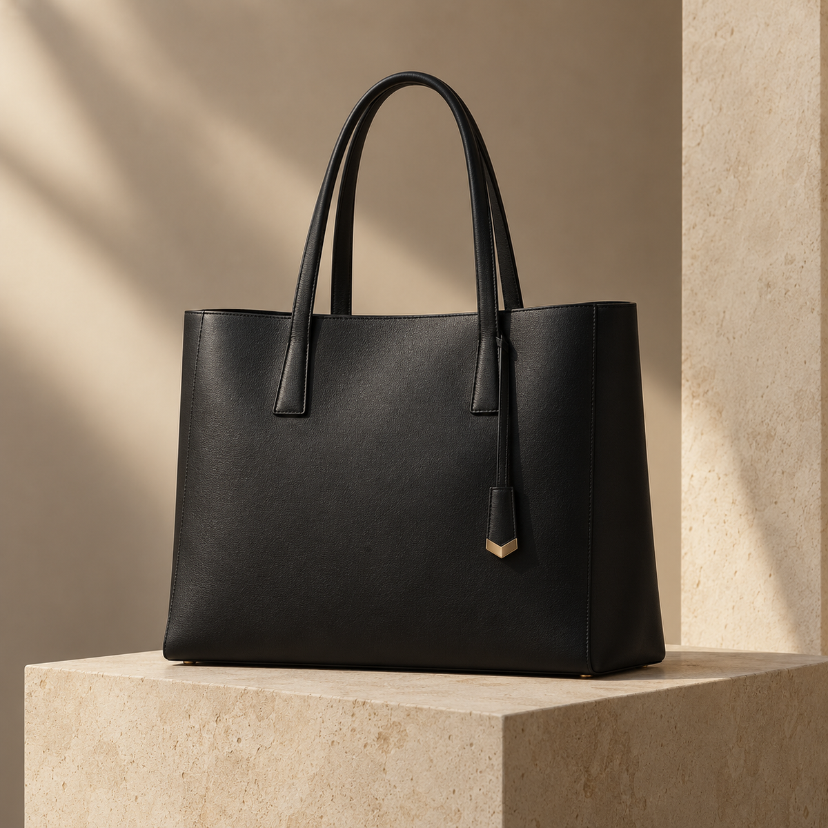 Sable Structured Tote on stone plinth