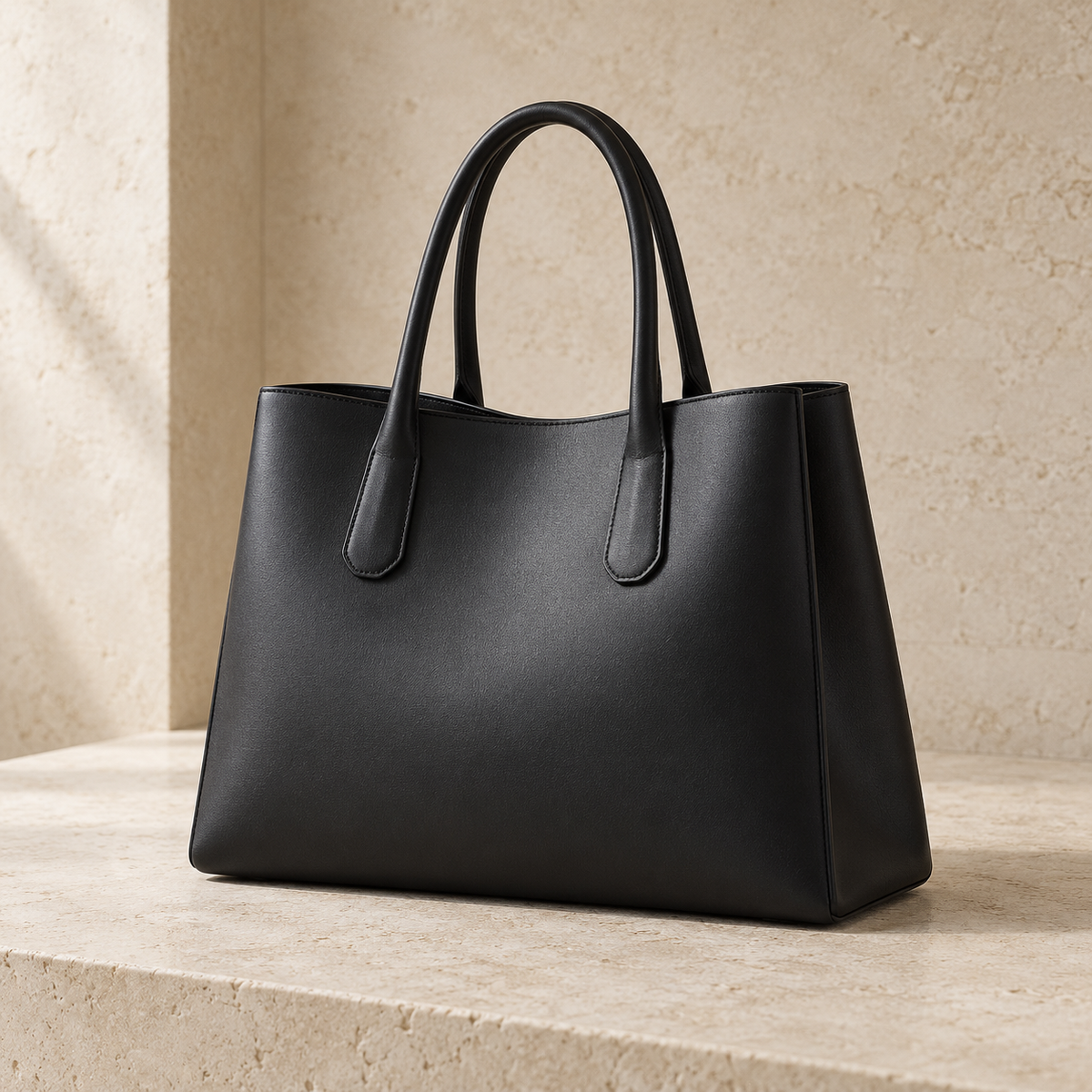 Sable Structured Tote in matte black